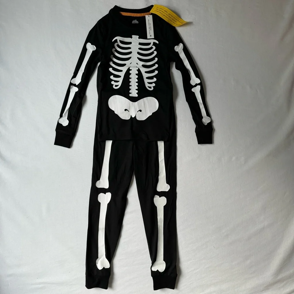 Glow in the Dark Skeleton PJs -kids size 8 - Picture 1 of 6
